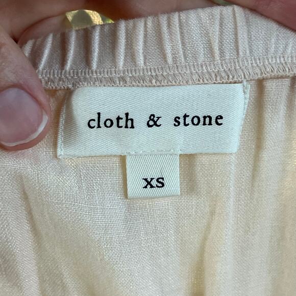 Cloth & Stone Peach Sleeveless Midi Dress 100% Linen Size XS - Picture 7 of 9